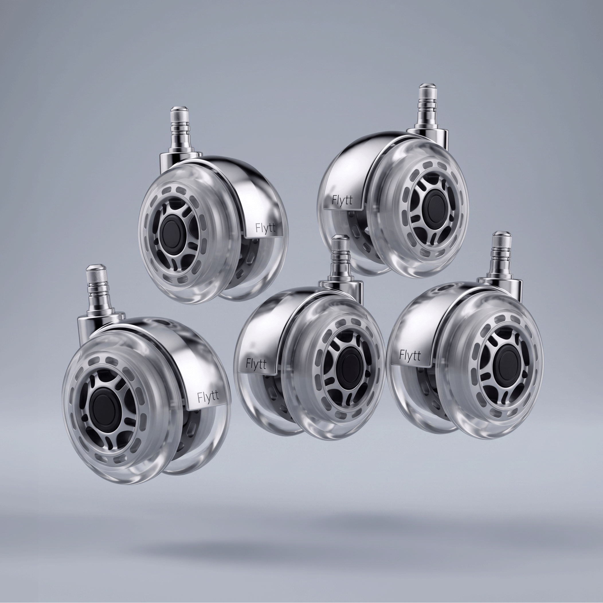 Flytt Glide Casters - 3.75" Soft Rollerblade Wheels