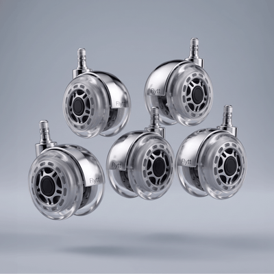 Flytt Glide Casters - 3.75" Soft Rollerblade Wheels