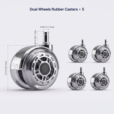 Flytt Glide Casters - 3.75" Soft Rollerblade Wheels